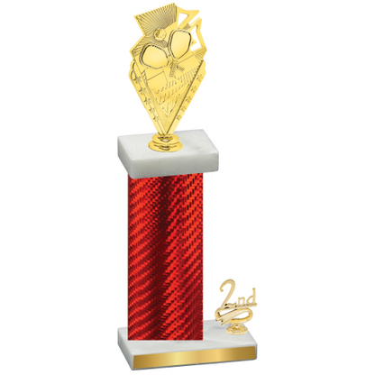 Accented Single Red Carbon Fiber Second Place Pickleball Trophy