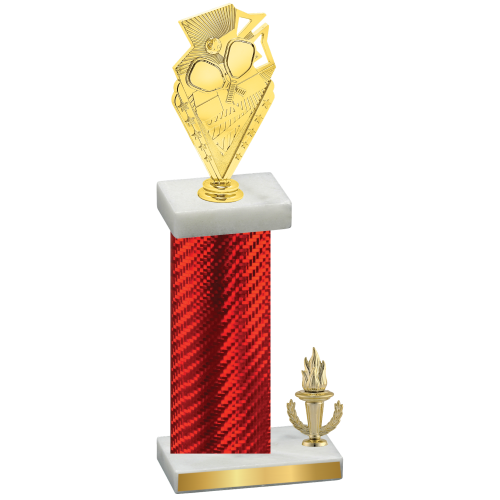 Accented Single Red Carbon Fiber Victory Pickleball Trophy