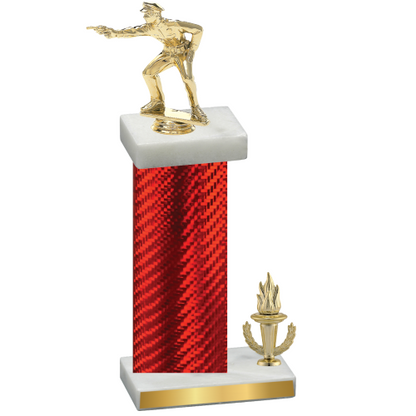 Accented Single Red Carbon Fiber Victory Shooter Trophy