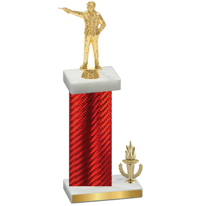 Accented Single Red Carbon Fiber Victory Shooter Trophy