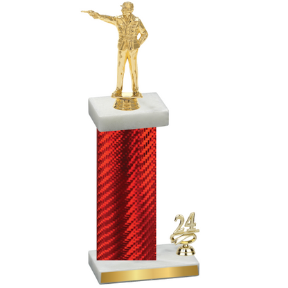 Accented Single Red Carbon Fiber Year Shooter Trophy