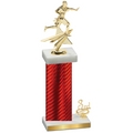 Accented Single Red Carbon Fiber Third Place Flag Football Trophy