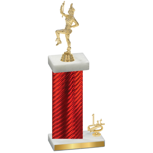 Accented Single Red Carbon Fiber First Place Majorette Trophy