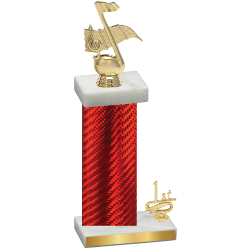 Accented Single Red Carbon Fiber First Place Music Trophy