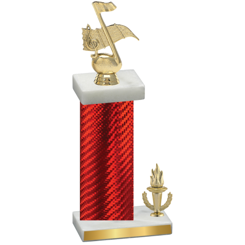 Accented Single Red Carbon Fiber Victory Music Trophy