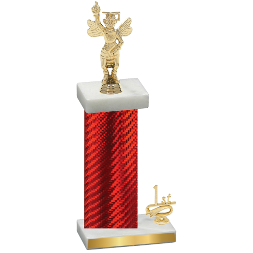 Accented Single Red Carbon Fiber First Place Academics Trophy