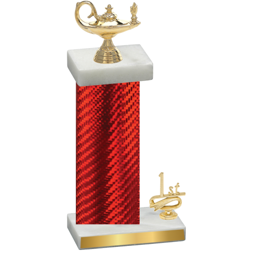 Accented Single Red Carbon Fiber First Place Academics Trophy