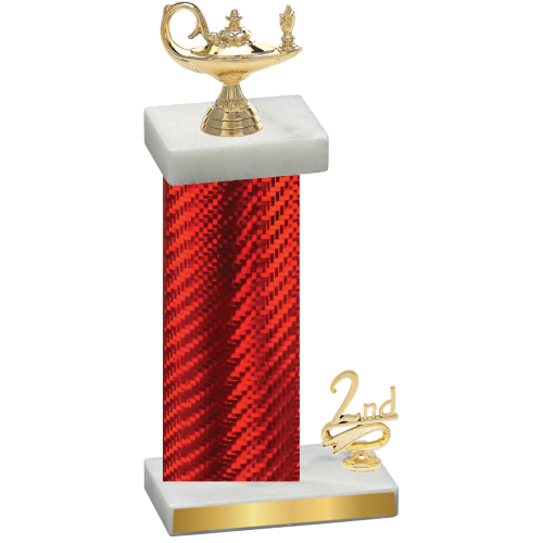 Accented Single Red Carbon Fiber Second Place Academics Trophy