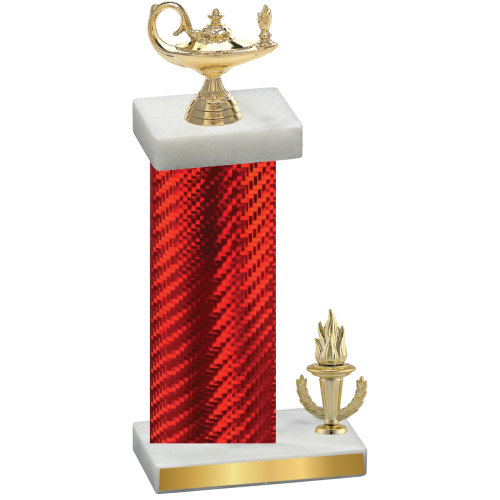 Accented Single Red Carbon Fiber Victory Academics Trophy