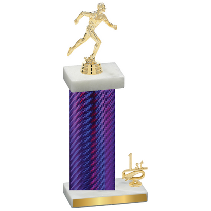 Accented Single Purple Carbon Fiber First Place Running Trophy