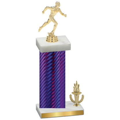 Accented Single Purple Carbon Fiber Victory Running Trophy