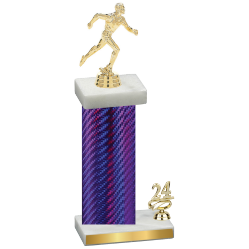 Accented Single Purple Carbon Fiber Year Running Trophy