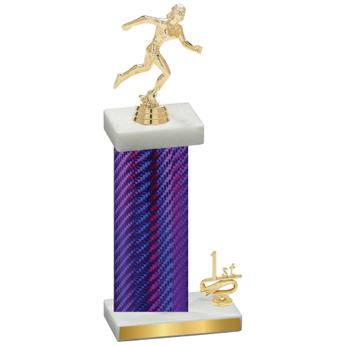 Accented Single Purple Carbon Fiber First Place Running Trophy