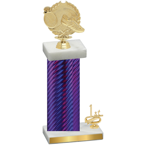 Accented Single Purple Carbon Fiber First Place Running Trophy