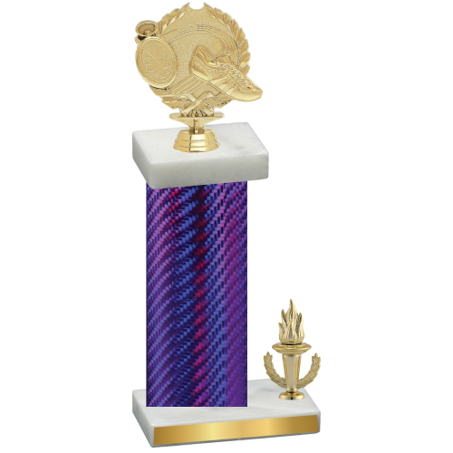 Accented Single Purple Carbon Fiber Victory Running Trophy