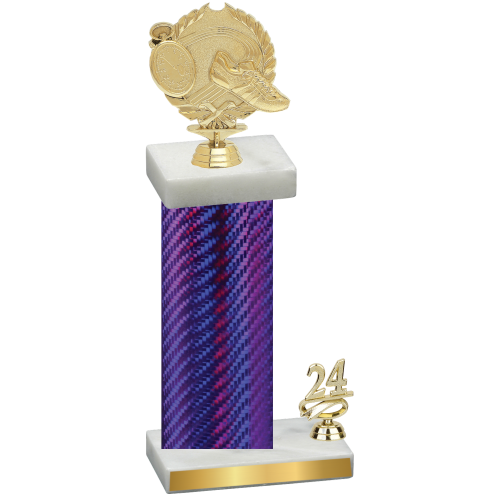 Accented Single Purple Carbon Fiber Year Running Trophy