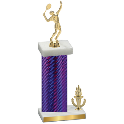 Accented Single Purple Carbon Fiber Victory Tennis Trophy