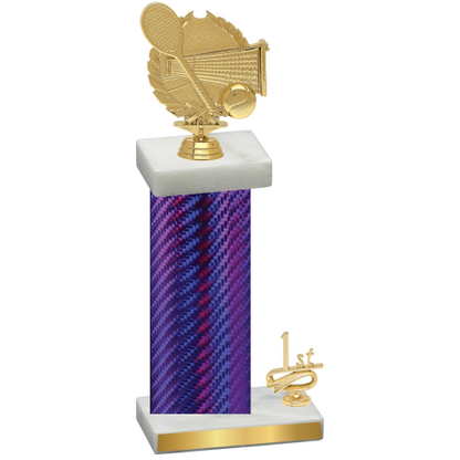 Accented Single Purple Carbon Fiber First Place Tennis Trophy