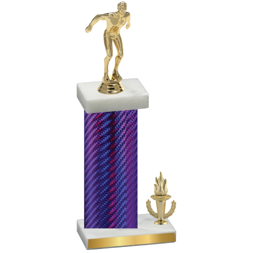 Accented Single Purple Carbon Fiber Victory Swimming Trophy