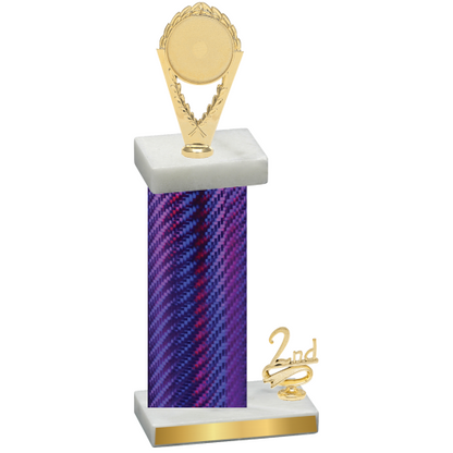 Accented Single Purple Carbon Fiber Second Place Insert Trophy