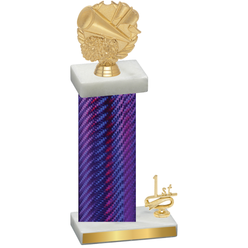 Accented Single Purple Carbon Fiber First Place Cheerleading Trophy