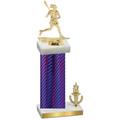 Accented Single Purple Carbon Fiber Victory Lacrosse Trophy