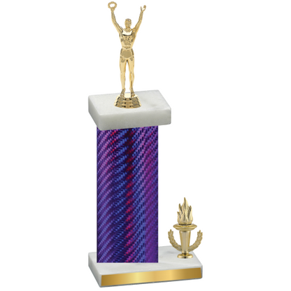 Accented Single Purple Carbon Fiber Victory Victory Trophy