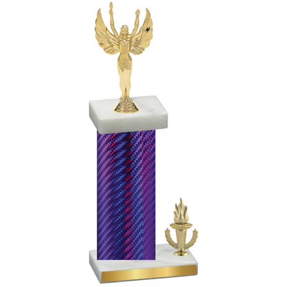 Accented Single Purple Carbon Fiber Victory Victory Trophy