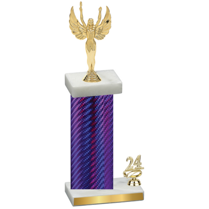 Accented Single Purple Carbon Fiber Year Victory Trophy