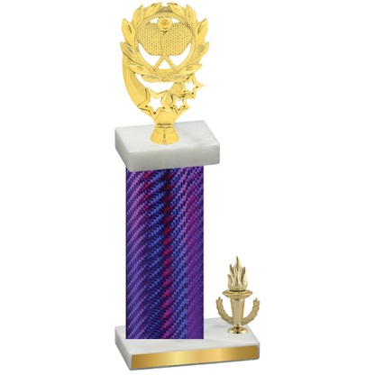 Accented Single Purple Carbon Fiber Victory Pickleball Trophy