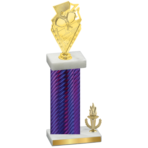 Accented Single Purple Carbon Fiber Victory Pickleball Trophy