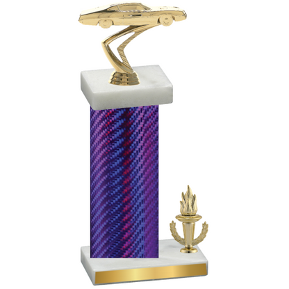 Accented Single Purple Carbon Fiber Victory Cars Trophy