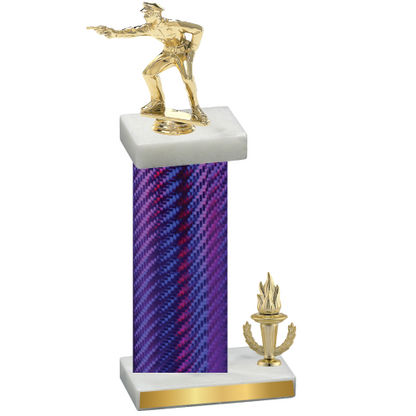 Accented Single Purple Carbon Fiber Victory Shooter Trophy