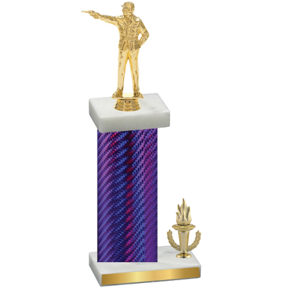 Accented Single Purple Carbon Fiber Victory Shooter Trophy