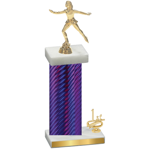 Accented Single Purple Carbon Fiber First Place Skater Trophy