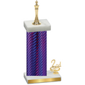Accented Single Purple Carbon Fiber Second Place Chess Trophy