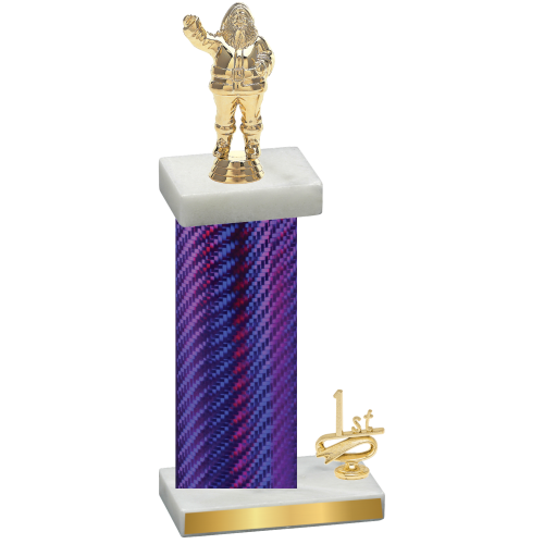 Accented Single Purple Carbon Fiber First Place Holiday Trophy