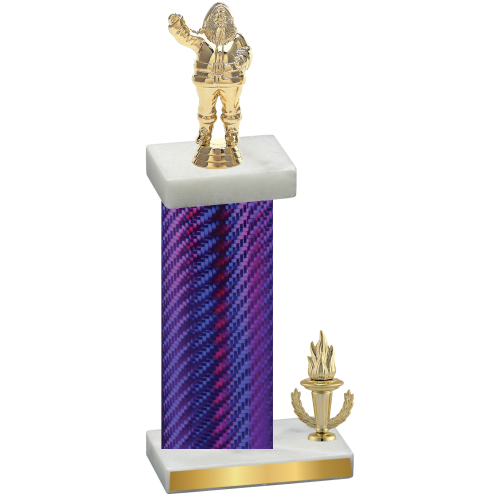 Accented Single Purple Carbon Fiber Victory Holiday Trophy