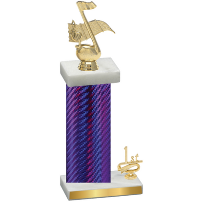 Accented Single Purple Carbon Fiber First Place Music Trophy