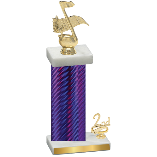 Accented Single Purple Carbon Fiber Second Place Music Trophy