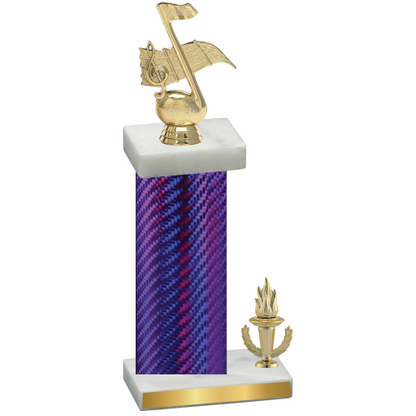 Accented Single Purple Carbon Fiber Victory Music Trophy