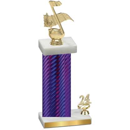 Accented Single Purple Carbon Fiber Year Music Trophy