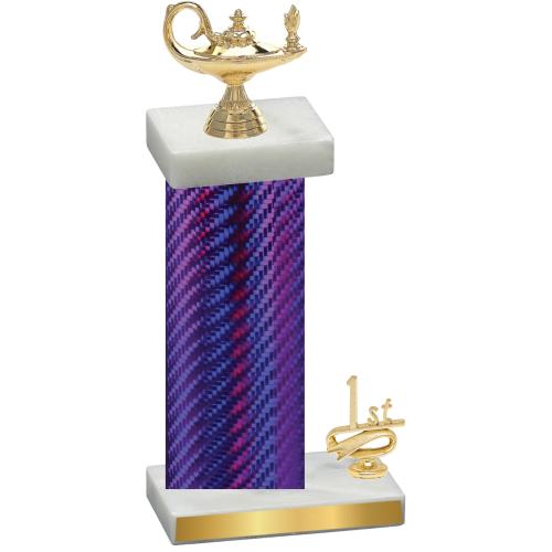 Accented Single Purple Carbon Fiber First Place Academics Trophy