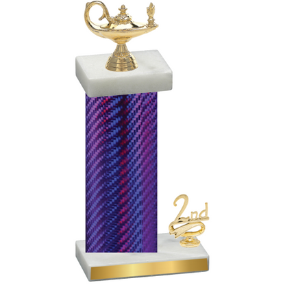 Accented Single Purple Carbon Fiber Second Place Academics Trophy