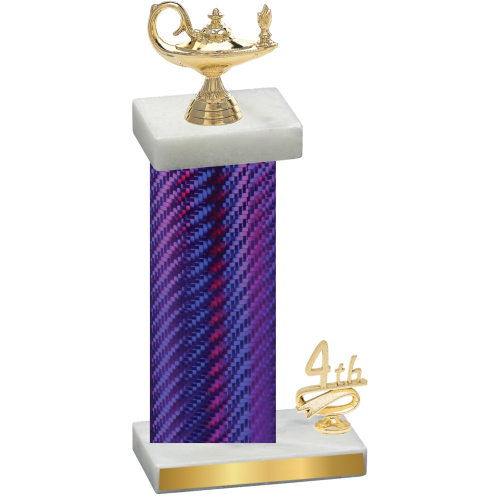Accented Single Purple Carbon Fiber Fourth Place Academics Trophy