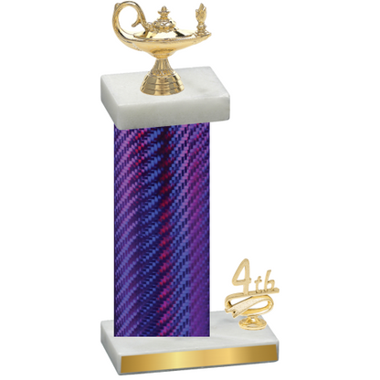 Accented Single Purple Carbon Fiber Fourth Place Academics Trophy