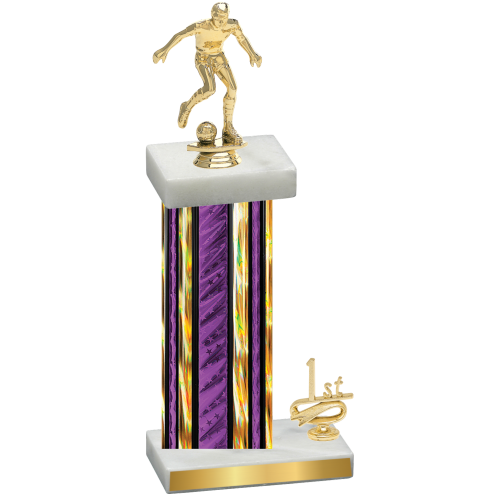 Accented Single Purple Glacier First Place Soccer Trophy