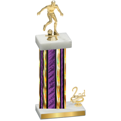 Accented Single Purple Glacier Second Place Soccer Trophy