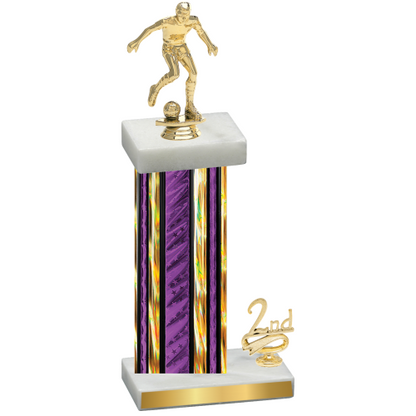 Accented Single Purple Glacier Second Place Soccer Trophy