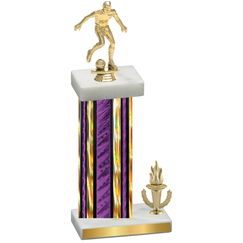 Accented Single Purple Glacier Victory Soccer Trophy